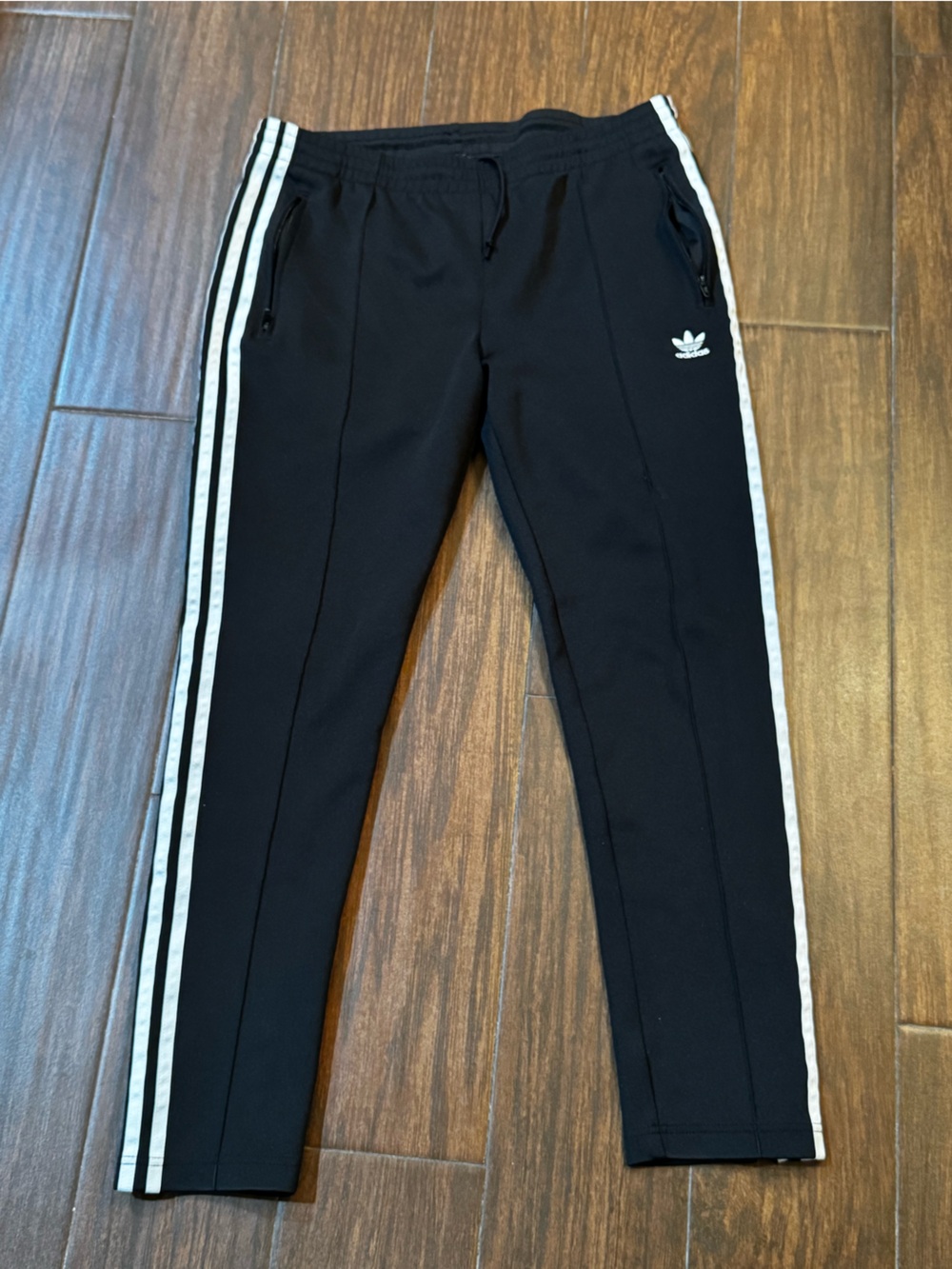 adidas Black Women’s Joggers with White Side Stripes